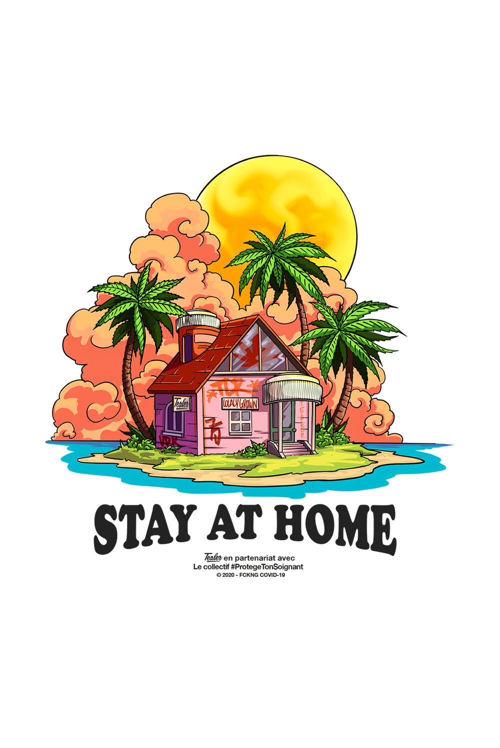 Tealer Stay at home, Tee White