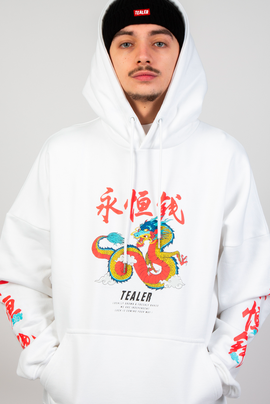 Hoodie Lucky Dragon White